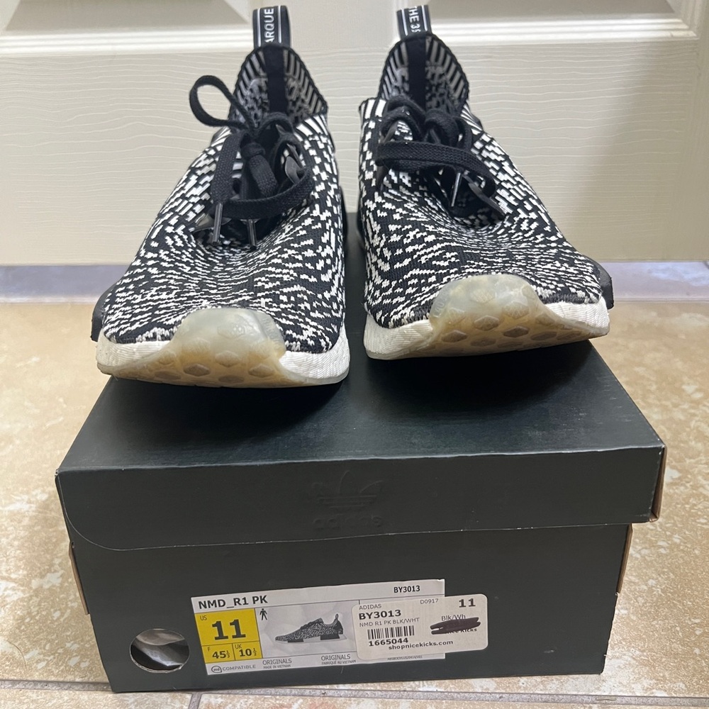 Adidas NMD R1 Primeknit 'Zebra' Size 11